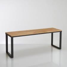 Banc Chene Et Acier Long 120 Cm Hiba La Redoute Interieurs La Redoute Meubel Ideeen Interieur Houten Bankjes