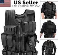 Military Tactical Vest Molle Adjustable Army Assault Combat Plate Carrier  Black#