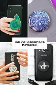 Swappable grip for phones & tablets: 8 Diy Customized Phone Pop Sockets Shelterness