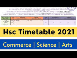 Maharashtra 12th time table 2021 is published as separate files for general and vocational courses. Hsc Timetable 2021 Commerce Science Arts Maharashtra Board Hsc Board Exam 2021 Youtube