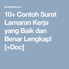 Contoh Surat Lamaran Kerja Surat Membaca Benares