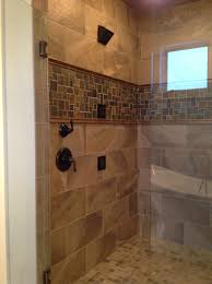 Custom Tile Shower With Slate Accent Shower Tile Custom Tile Shower Tile Bathroom