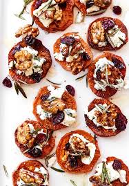 Sweet Potato Quot Crostini Quot With Blue Cheese And Honey Recipe Sweet Potato Slices Baked Sweet Potato Slices Appetizer Recipes