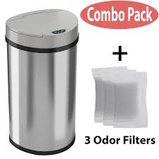 Air vents create air flow to ease bag removal; Storage Organization Itouchless 13 Gallon Semi Round Extra Wide Opening Sensor Touchless Trash Can With Ac Adapter And Odor Control System Stainless Steel Silver Garbage Bin Trash Recycling Compost