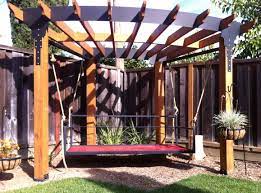 Trapezoid Gazebo Pergola With A Hanging Day Bed Fits Nicely In The Corner Of A Yard The Hanging Bed Will Get An Twin Size Mattress