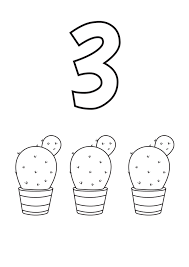 Set off fireworks to wish amer. Three Cacti Preschool Education Printable Numbers Coloring Pages 3405743 Vector Art At Vecteezy