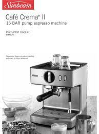 The best coffee machines 2020 1040ez instructions. Sunbeam Em4820 Cafe Crema Ii Instruction Booklet Pdf Download Manualslib