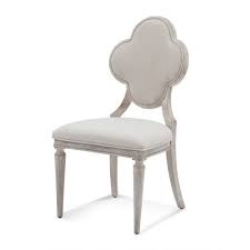 Antique White Finish Clover Quatrefoil Back Dining Chair In 2020 Dining Chairs Black And White Furniture Quatrefoil