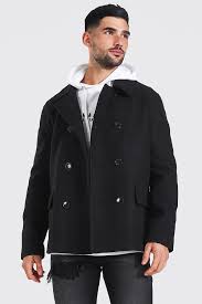 Look Pea Coat Boohooman