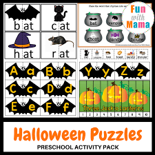 Halloween is celebrated on october 31 each year. Halloween Puzzles Preschool Activity Pack Fun With Mama