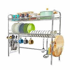 You can get any size or shape of the dish drying rack according to your kitchen sink. Heomu Dish Racks Over The Sink Disk Dryer 2 Tier Drainers For Sale Online Ebay