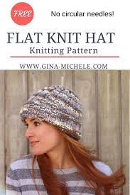 Flat Knit Hat Free Knitting Pattern Perfect For Beginners Gina Michele Knitting Patterns Free Hats Hat Knitting Patterns Easy Knit Hat