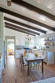 Architectural Details To Add To Your Home Faux Beams Wood Beam Ceiling Vaulted Ceiling Kitchen Kitchen Ceiling