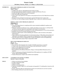 Education Program Assistant Resume Samples Velvet Jobs