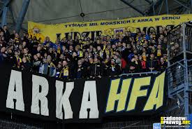 Ultras arka 09 (u), hooligans from arka (h). Lech Poznan Arka Gdynia 03 03 2019 Stadionowi Oprawcy