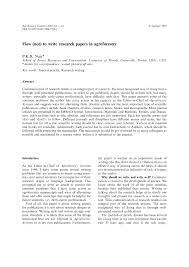 A research paper template example would guide a researcher to follow the pattern in a perfect manner. Pdf How Not To Write Research Papers In Agroforestry