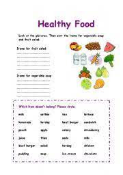 Rubric for scoring student posters description: Healthy Food Sorting Exercise Esl Worksheet By Azza 20