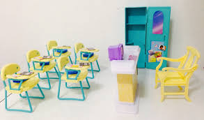 Amazon Com Barbie Size Dollhouse Furniture Classroom Play Set Toys Games Dollhouse Furniture Sets Barbie Doll House Dollhouse Accessories