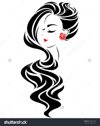 Illustration Of Women Long Hair Style Icon Logo Women Face On White Background Vector Hair Logo Design Hair Logo Woman Face