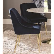 Browse hundreds of modern dining chairs & side chairs and find inspiration, style and quality for any budget. Modern Classic Design Blue Velvet And Brass Dining Chairs Set Of 2 On Sale Overstock 27129766