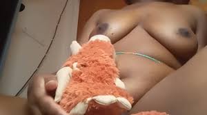 Young and Horny Ebony Slut Bounces Ass on Plushie and Humps It Good