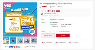 ***new at checkout with a minimum spend of $15 to redeem the discount before 30/12/2021. Yes Now Offers Free 5gb Data With Every Rm50 Spent And A New Rm1 Yes Kasi Up Prepaid 15 Promo On Shopee Technave