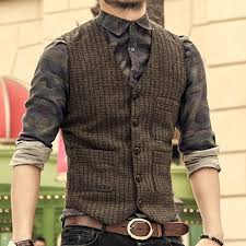 Nouvelle Angleterre Vintage Hommes De Laine Tweed Casual Gilet De Costume Slim Fit Gilet De Mariag Style Vestimentaire Homme Gilet De Mariage Veste Tweed Homme