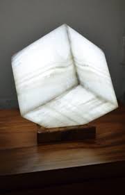 Onyx Marble Cube Table Lamp, 20 cm x 20 cm x 20 cm