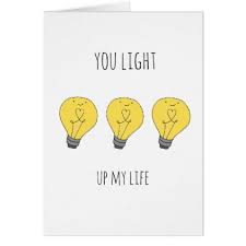 Cute You Light Up My Life Lightbulb Pun Card Zazzle Com Pun Card Punny Cards Cute Drawings For Him