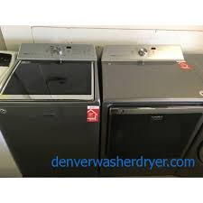 Bravos xl he top load washer with steam #mvwb980bg received the highest overall performance score of all the top load washers we tested. Brand Pankin New Dark Grey Maytag Bravos Xl Top Load Washer And Dryer Still Under Factory Warranty 5380 Denver Washer Dryer