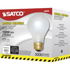 Sdns3929 Satco 100a19 Safety Coated Incandescent Bulb 100 W 120 V Ac 960 Lm A19 Size Frosted White Light Color E26 Base 5000 Hour Dimmable Shatter Proof 2 Pack Office Supply Hut