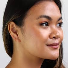 Gold Hoop Sleeper Earrings Latch Sleeper Hoops Made From 1mm 9ct Yellow  Gold — Karin