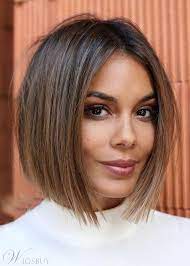 Women S Middle Part Straight Short Bob Hairstyles Natural Looking Synthetic Hair Capless Wigs 12inch Short Bob Hairstyles Bobs For Thin Hair Bob Hairstyles