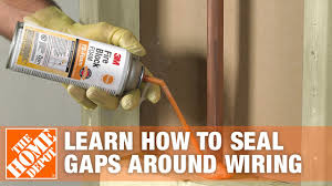 Fill, seal and insulate gaps and spaces. Learn How To Seal Gaps Around Wiring With Great Stuff Fire Block Expanding Foam The Home Depot Youtube