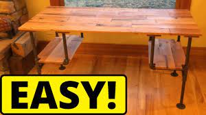 Looking to build your own diy bed frame but. Diy Black Iron Pipe Desk Youtube