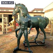 Grey granite horse statue for sale. High Quality Antique Bronze Horse Statue With Man Statue For Sale Bokk 452 You Fine Sculpture