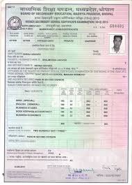 Image Result For Mp Board Marksheet In Hd School Certificates Education Secondary Education