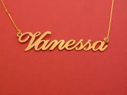Gold Name Necklace 14k Vanessa Name Necklace Personalizes Name Chain Birthday Gift For Her N Gold Triangle Necklace Girlfriend Necklace Gift Gold Name Necklace