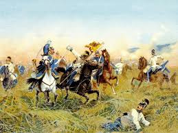 Cavalry Clash At The Battle Of Nachod Franco Prussian War By Richard Knotel 2048 1536 War Art Military Art War