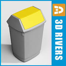 Plastic Trash Cans Bin 3d Model 3d Model Trash Cans Canning Trash