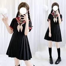 ゴスロリ系 セーラー服 jk 学生服 長袖 リボン付き 病み可愛い ロリィタ 甘め オルチャン 原宿系 10代 20代 天使と悪魔 サブカル系ファッション seasonz powered by base 半袖ドレス プレッピーファッション ロリータドレス