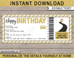 Save with driving coupons, coupon codes, sales for great discounts in january 2021. Birthday Road Trip Ticket Template Surprise Birthday Road Trip Reveal