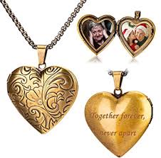 Celebrate the power of love. Amazon Com Fanery Sue Personalized Heart Locket Necklace For Women That Holds Pictures Customizable Memory Photo Lockets Custom Any Photo Text Symbols Custom Photo Text Bronze Daisy Flower Jewelry