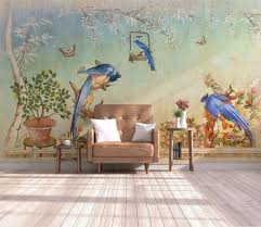 Wall murals are an easy, fast and inexpensive way for a spectacular change of any interior, regardless of whether you like the full color, rustic style or minimalism. Amazon Com Murwall Chinoiserie Wallpaper Chinese Birds Wall Mural Vintage Floral Wall Murals Asiatic Home Decor Chinese Cafe Design Print Art Handmade
