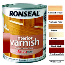 Details About Ronseal 750ml Quick Dry Diamond Hard Matt Interior Wood Varnish In 7 Colours