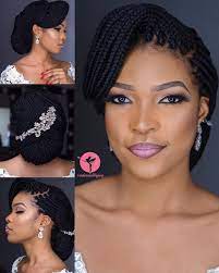 Talk Of Unique Bridal Updos These Unconventional Braided Updos Braids And Yarn Locs Will Wow You T Braided Hairstyles Updo Bridal Hair Updo Braided Hairdo