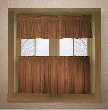 Checkout our online store for kitchen curtain ideas. Copper Brown Color Tier Kitchen Curtain Two Panel Set
