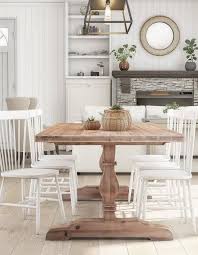 Rustic Dining Room In White And Fir Rustic Dining Room Rectangular Dining Table Farmhouse Dining Table