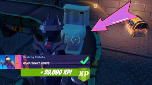Fortnite chapter 2 season 5 is literally bursting with all kinds of quests. Destroy Toilets All 3 Locations Week 3 Epic Quest Fortnite Season 5 Chapter 2 Youtube