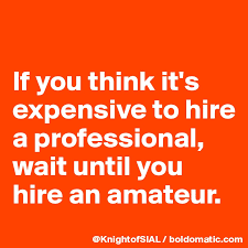 If You Think It S Expensive To Hire A Professional Wait Until You Hire An Amateur Post By Knightofsial On Boldomatic